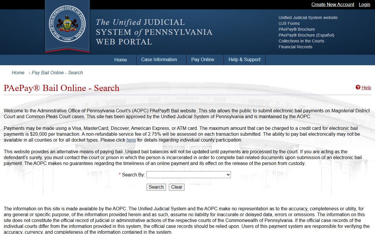 Sullivan County court dockets PAePay bail portal