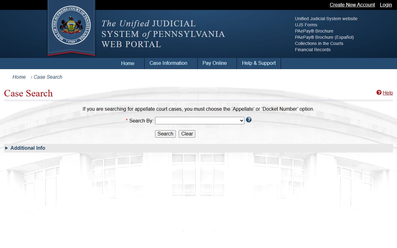 Sullivan County court records UJS Case Search portal