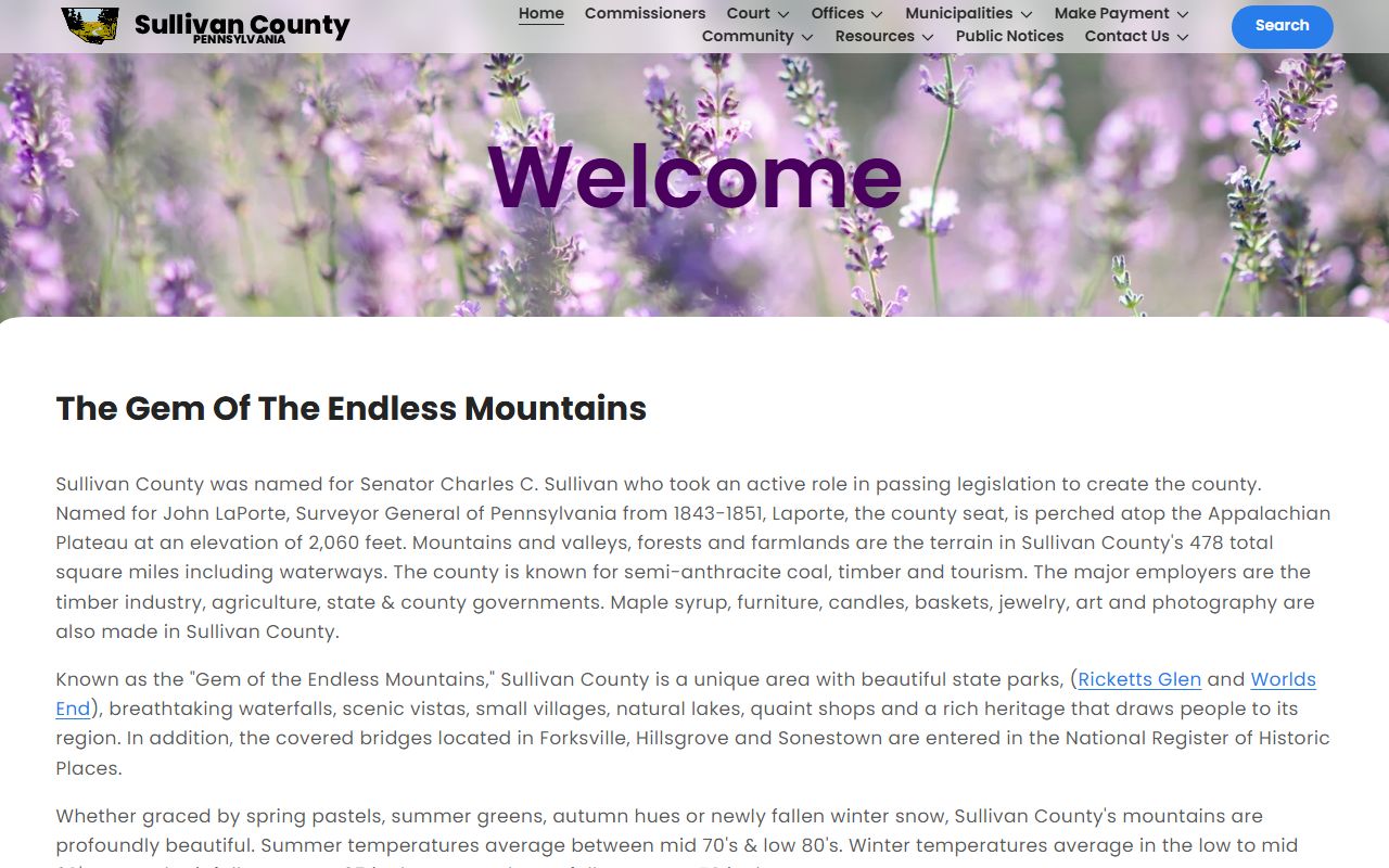 Sullivan County Court records official county homepage