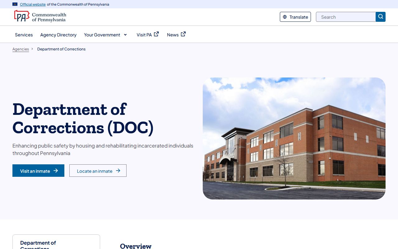 Sullivan County inmate records Pennsylvania Department of Corrections source