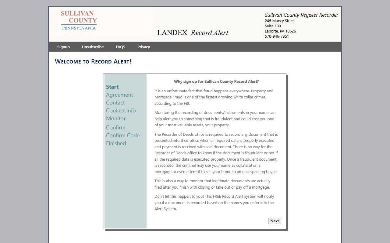 Sullivan County marriage records Landex Record Alert source